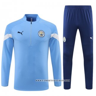 Chandal de Sudadera del Manchester City 22-23 Azul