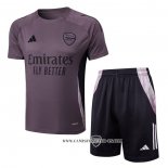 Chandal del Arsenal 24-25 Manga Corta Gris Purpura - Pantalon Corto