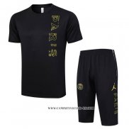 Chandal del Paris Saint-Germain Jordan 23-24 Manga Corta Negro - Pantalon Corto