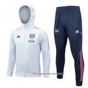 Chandal con Capucha del Arsenal 23-24 Gris