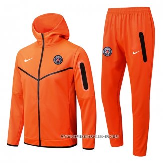 Chandal con Capucha del Paris Saint-Germain 22-23 Naranja