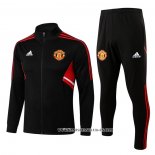 Chandal de Chaqueta del Manchester United 22-23 Negro y Rojo