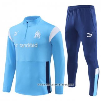 Chandal de Sudadera del Olympique Marsella Nino 23-24 Azul