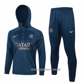 Chandal de Sudadera del Paris Saint-Germain 23-24 Azul Oscuro