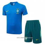 Chandal del Brasil 26-27 Manga Corta Azul - Pantalon Corto