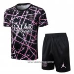 Chandal del Paris Saint-Germain Jordan 25-26 Manga Corta Negro Rosa - Pantalon Corto