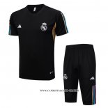 Chandal del Real Madrid 23-24 Manga Corta Negro - Pantalon Corto