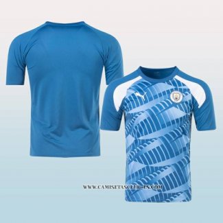 Camiseta Pre Partido del Manchester City 2023 Azul