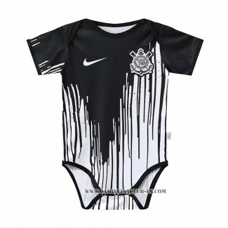 Camiseta de Entrenamiento Corinthians Bebe 2022 Negro y Blanco