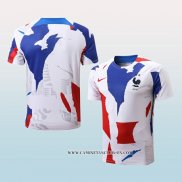 Camiseta de Entrenamiento Francia 22-23 Blanco Rojo Azul