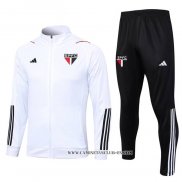 Chandal de Chaqueta del Sao Paulo 23-24 Blanco