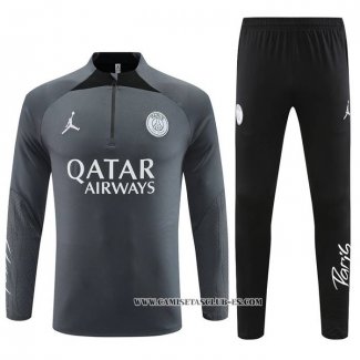 Chandal de Sudadera del Paris Saint-Germain Jordan Nino 23-24 Gris