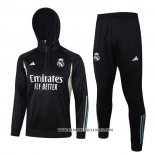 Chandal de Sudadera del Real Madrid 23-24 Negro y Blanco