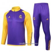 Chandal de Sudadera del Real Madrid Nino 23-24 Purpura