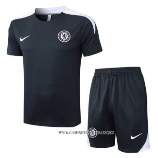 Chandal del Chelsea 25-26 Manga Corta Gris - Pantalon Corto