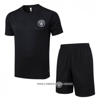 Chandal del Manchester City 25-26 Manga Corta Negro - Pantalon Corto