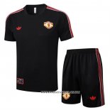 Chandal del Manchester United 25-26 Manga Corta Negro - Pantalon Corto