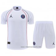 Chandal del Paris Saint-Germain Jordan 22-23 Manga Corta Blanco - Pantalon Corto