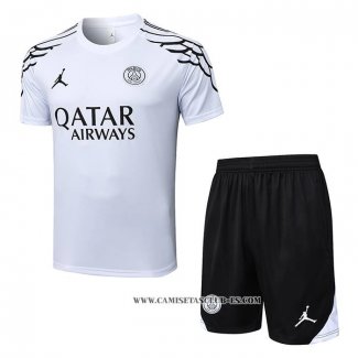 Chandal del Paris Saint-Germain Jordan 25-26 Manga Corta Blanco - Pantalon Corto