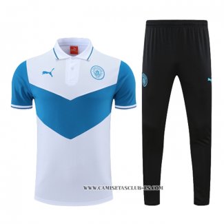 Conjunto Polo del Manchester City 22-23 Azul y Blanco