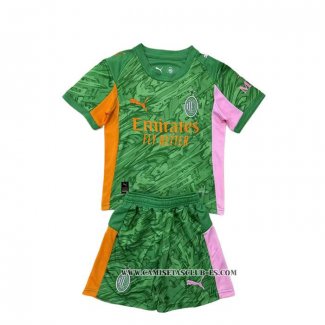 Camiseta AC Milan Portero Nino 25-26 Verde