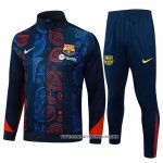 Chandal de Chaqueta del Barcelona Nino 24-25 Rojo y Azul