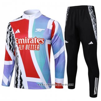 Chandal de Sudadera del Arsenal Nino 24-25 Rojo y Blanco