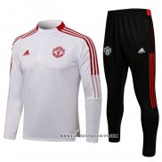Chandal de Sudadera del Manchester United 21-22 Blanco