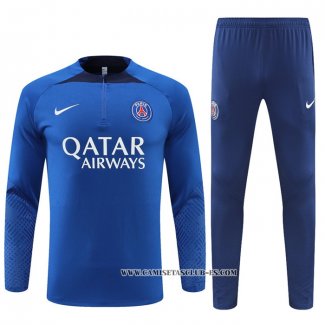 Chandal de Sudadera del Paris Saint-Germain 22-23 Azul Oscuro