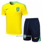 Chandal del Brasil 24-25 Manga Corta Amarillo - Pantalon Corto
