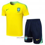 Chandal del Brasil 24-25 Manga Corta Amarillo - Pantalon Corto