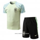 Chandal del Brasil 22-23 Manga Corta Verde - Pantalon Corto