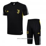 Chandal del Juventus 23-24 Manga Corta Negro - Pantalon Corto