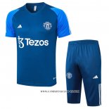 Chandal del Manchester United 23-24 Manga Corta Azul - Pantalon Corto