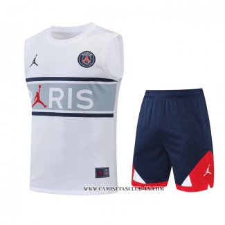 Chandal del Paris Saint-Germain 22-23 Sin Mangas Blanco y Gris