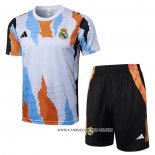 Chandal del Real Madrid 24-25 Manga Corta Blanco y Amarillo - Pantalon Corto