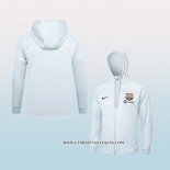 Chaqueta con Capucha del Barcelona 23-24 Blanco