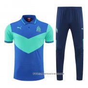 Conjunto Polo del Olympique Marsella 22-23 Azul y Verde