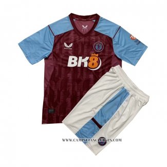 Camiseta Primera Aston Villa Nino 23-24