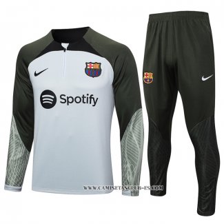 Chandal de Sudadera del Barcelona Nino 23-24 Gris