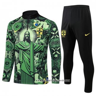 Chandal de Sudadera del Brasil Jesus 24-25 Verde