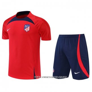 Chandal del Atletico Madrid 22-23 Manga Corta Rojo - Pantalon Corto