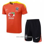 Chandal del Brasil 25-26 Manga Corta Naranja - Pantalon Corto