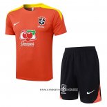 Chandal del Brasil 25-26 Manga Corta Naranja - Pantalon Corto