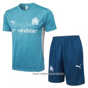 Chandal del Olympique Marsella 24-25 Manga Corta Azul - Pantalon Corto
