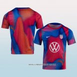 Camiseta Pre Partido del Estados Unidos 2024 Azul y Rojo