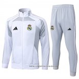 Chandal de Chaqueta del Real Madrid Nino 25-26 Blanco Gris