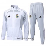 Chandal de Chaqueta del Real Madrid Nino 25-26 Blanco Gris