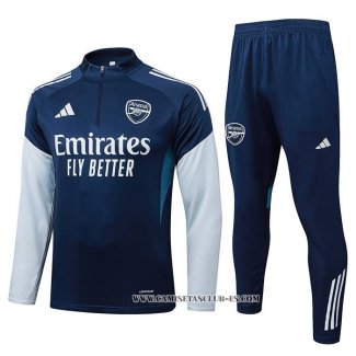 Chandal de Sudadera del Arsenal Nino 25-26 Azul Gris