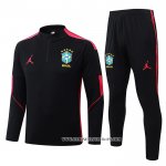 Chandal de Sudadera del Brasil Nino 26-27 Negro Rojo